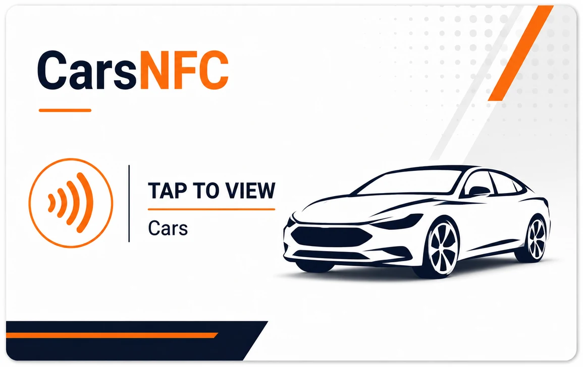 Sample CarsNFC card — tap to view cars
